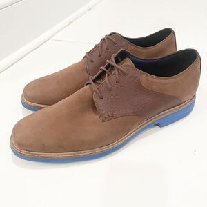 Cole Haan Great Jones Oxford Saddle Shoe Brown Suede Blue Sole size 11